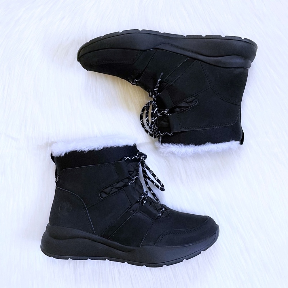 Timberland Women’s Boroughs Project Black Waterproof Winter Pull On Boots - Picture 5 of 7